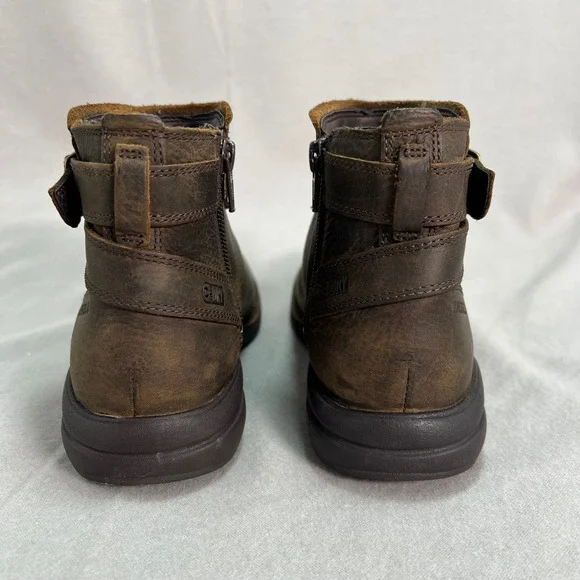 Merrell Andover Bluff Brown Waterproof Leather Ankle Boots Buckle Zip J17484 6